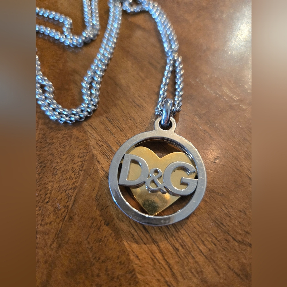 D&G Silver and Gold Pendant Necklace